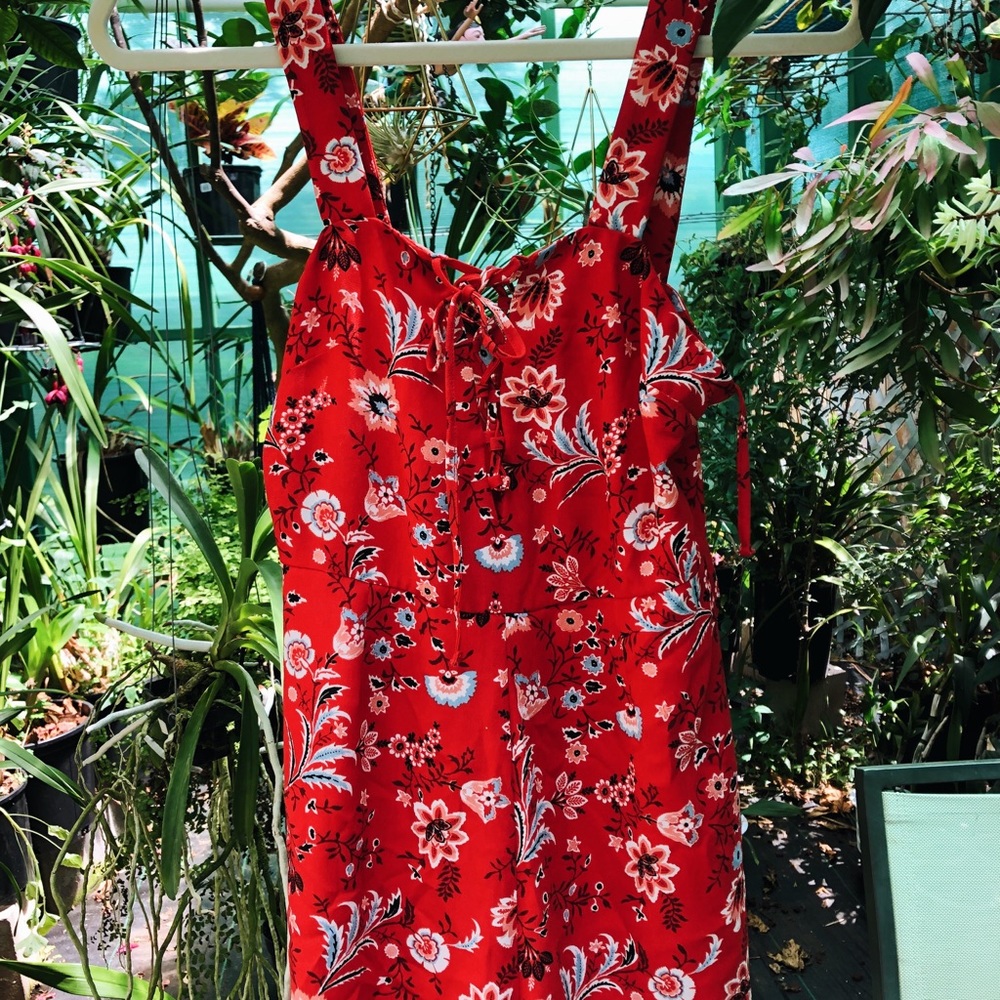 Red Tie-Up Romper